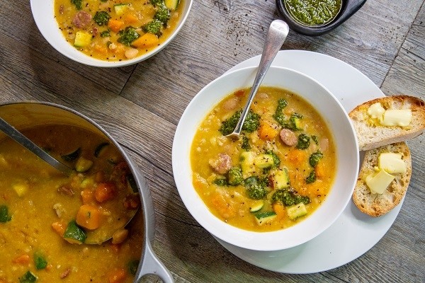 Hearty Vegetable and Chorizo Soup